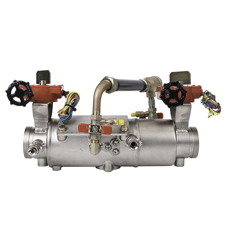 Deringer 3" D-3030-LM Double Check Detector Assembly, Integral Butterfly Valves, Grooved Ends, Dual-Action Checks, Less Meter