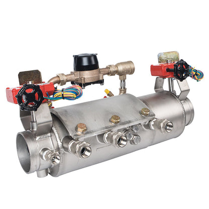 Deringer 4" D-4030X-CFM Double Check Detector Assembly, Low Head Loss, Integral Butterfly Valves, Grooved Ends, Dual-Action Checks,  Cubic Feet Meter