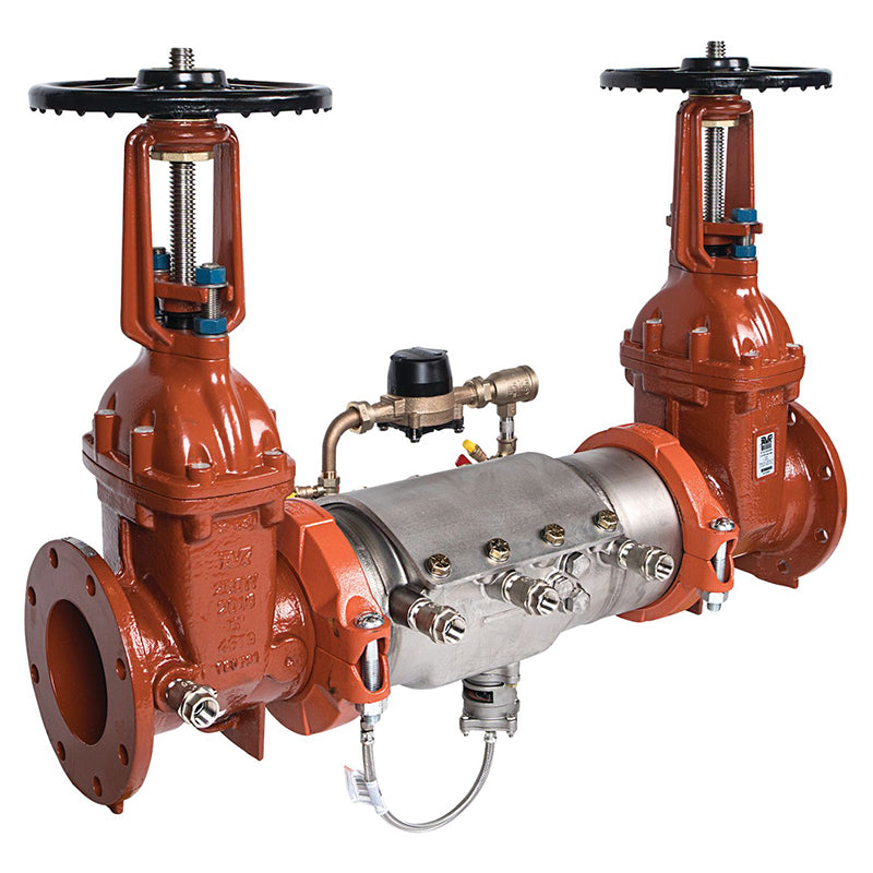 Deringer 6" D-6050GX-CFM Reduced Pressure Detector Assembly, Low Head Loss, OSY Shutoffs, Grooved Ends, Dual-Action Checks, Backflow Flood Sensor, Cubic Feet Meter
