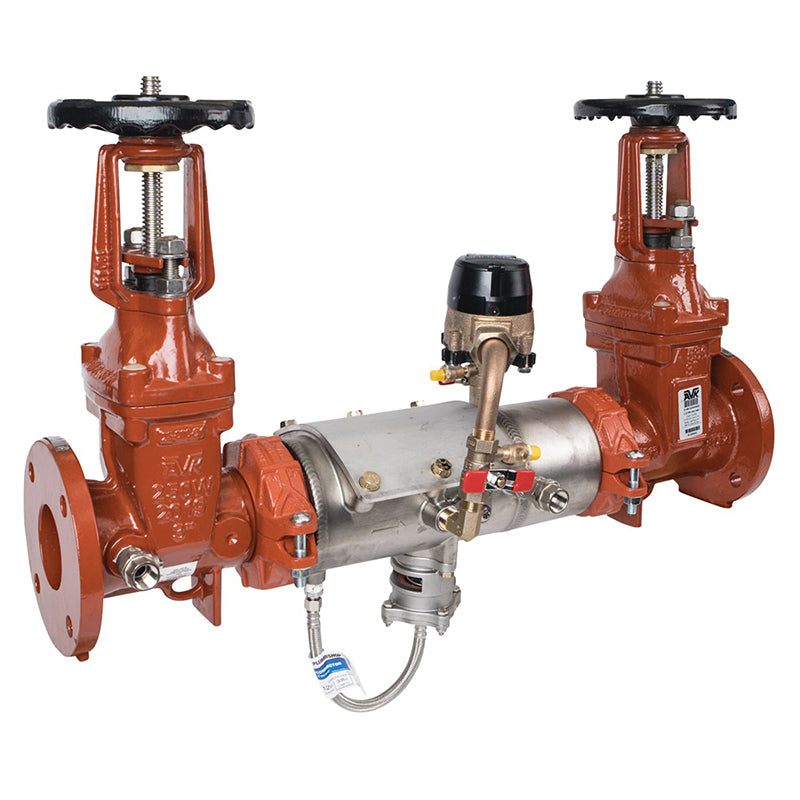 Deringer 3" D-3050G-CFM Reduced Pressure Detector Assembly, OSY Shutoffs, Grooved End Connections, Dual-Action Checks, Backflow Flood Sensor, Cubic Feet Meter