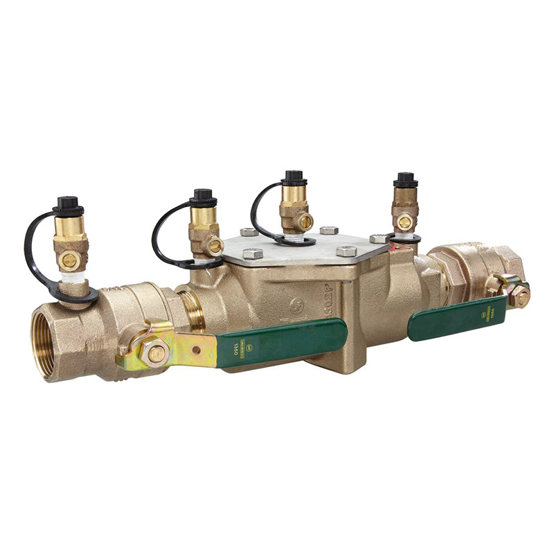 Watts® 1 1/4" LF007M2-QT-CT Double Check Valve Assembly, Lead-Free, Quarter Turn Shutoff, Cap and Tether, Single Top Entry