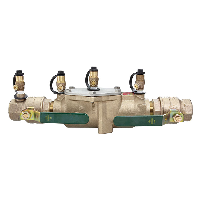 Watts® 1 1/4" LF007M2-QT-CT Double Check Valve Assembly, Lead-Free, Quarter Turn Shutoff, Cap and Tether, Single Top Entry