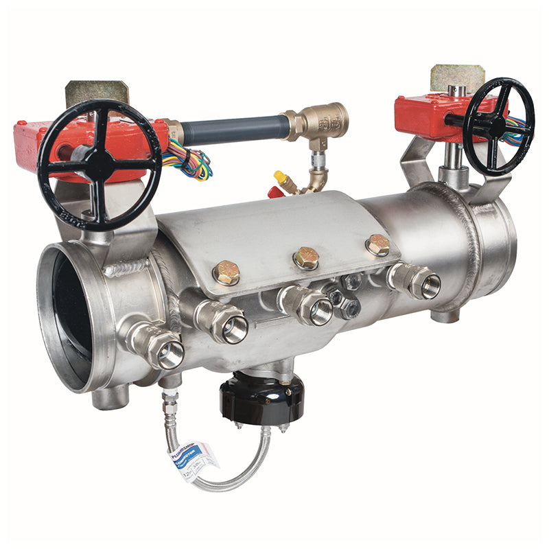 Deringer 8" D-8050-LM Reduced Pressure Detector Assembly,  Integral Butterfly Valves, Grooved Ends, Dual-Action Checks, Backflow Flood Sensor, Less Meter