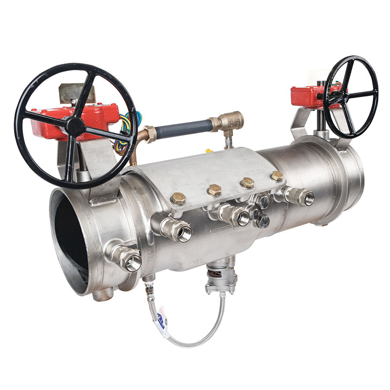 Deringer 8" D-8050-LM Reduced Pressure Detector Assembly,  Integral Butterfly Valves, Grooved Ends, Dual-Action Checks, Backflow Flood Sensor, Less Meter