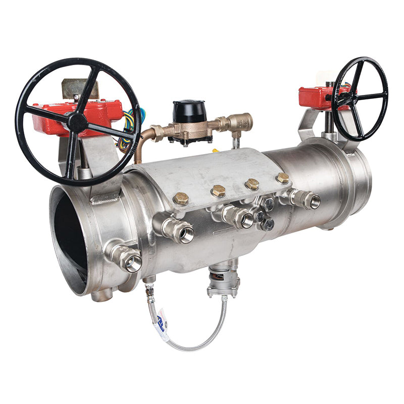 Deringer 8" D-8050-CFM Reduced Pressure Detector Assembly,  Integral Butterfly Valves, Grooved Ends, Dual-Action Checks, Backflow Flood Sensor, Cubic Feet Meter
