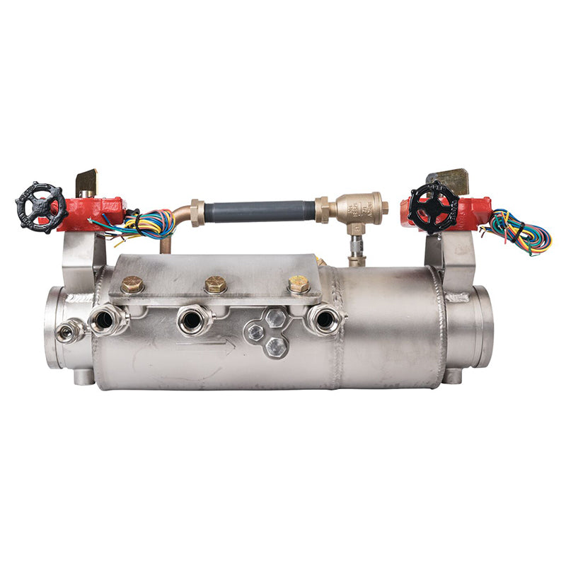 Deringer 4" D-4030X-LM Double Check Detector Assembly, Low Head Loss, Integral Butterfly Valves, Grooved Ends, Dual-Action Checks, Less Meter