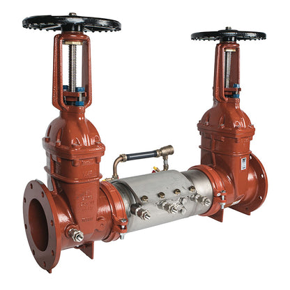 Deringer 8" D-8030G-LM Double Check Detector Assembly, OSY Shutoff Valves, Grooved End Connections, Dual-Action Checks, Less Meter