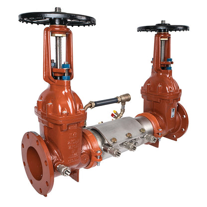 Deringer 6" D-6030G-LM Double Check Detector Assembly, OSY Shutoff Valves, Grooved End Connections, Dual-Action Checks, Less Meter