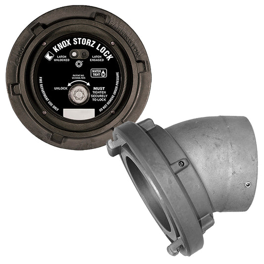 Knox Storz Lock w/ 30° Elbow Adapter (4" Storz x 4" NPT Female Rigid), Metal