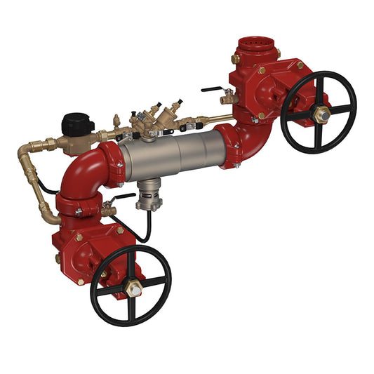 Watts® 4" 957ZRPDA-OSY-CFM Reduced Pressure Detector Assembly, Z Pattern, OSY Shutoff Valves, Cubic Feet Meter