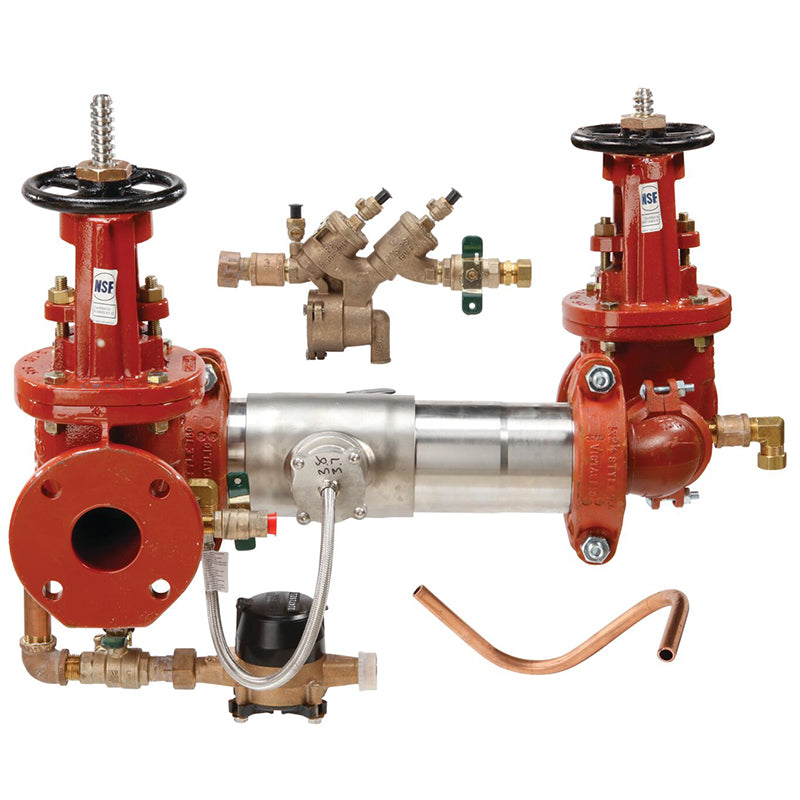 Watts® 4" 957ZRPDA-OSY-CFM Reduced Pressure Detector Assembly, Z Pattern, OSY Shutoff Valves, Cubic Feet Meter