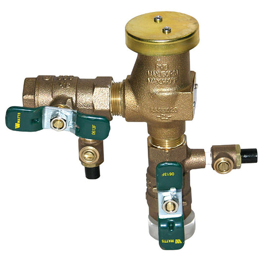 Watts 1/2" 800M4QT Anti-Siphon Pressure Vacuum Breaker, Quarter Turn Shutoff, Tee Handles