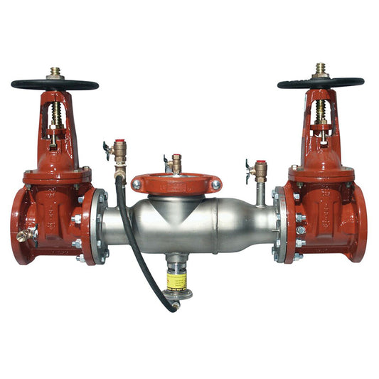 Ames 12" 4000SS Reduced Pressure Zone Backflow Preventer Assembly, Domestic OSY Shutoffs, Special, Cam-Check Valves, No Approvals, Backflow Flood Sensor