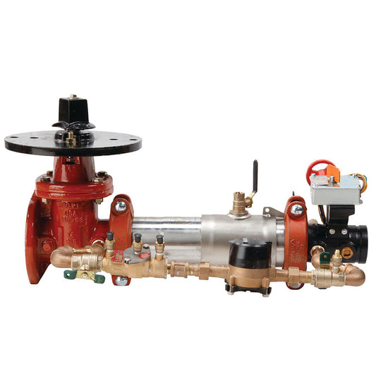Watts 3" 757DCDA Double Check Detector Assembly Backflow Preventer, UL/FM Butterfly Valve Shutoffs x Post Indicator Valve, Cubic Feet Meter