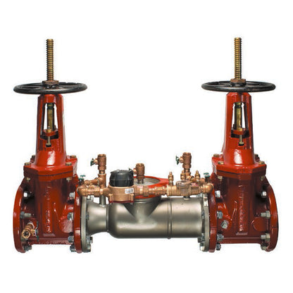 Ames 4" 3000SS Double Check Detector Backflow Preventer Assembly, OSY Shutoffs, Cam-Check Valves, Cubic Feet Meter