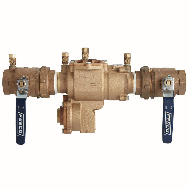 Febco 1 1/2" LF860-QT Reduced Pressure Zone Assembly, Lead-Free, Quarter Turn Shutoff, Lever Handle, Small Diameter