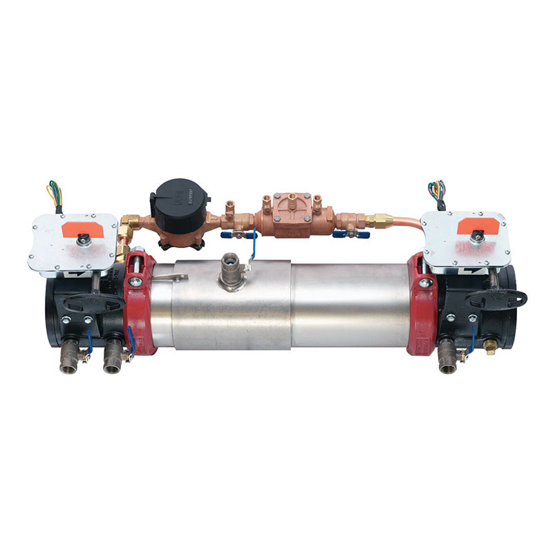 Watts 4" 757DCDA Double Check Detector Assembly, UL/FM Butterfly Valve Shutoffs, Cubic Feet Meter