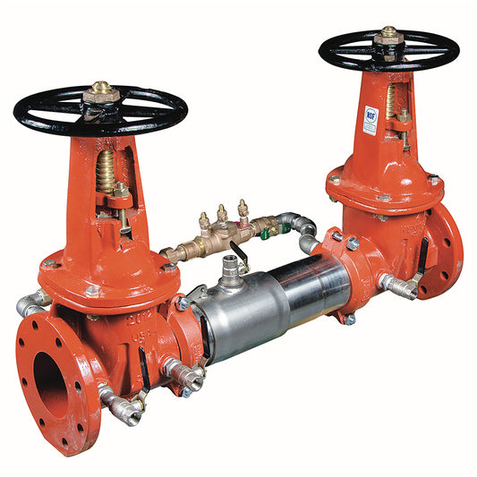Watts 10" 757DCDA Double Check Detector Assembly Backflow Preventer, OSY Shutoff Valves, Without Meter