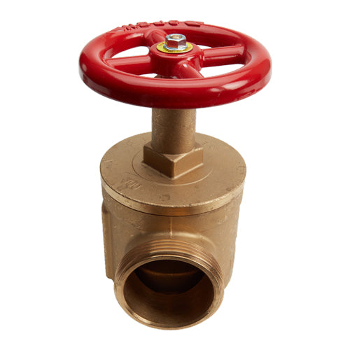 2 1/2" NPT(F) x 2 1/2" NST(M) Angle Hose Valve, Red