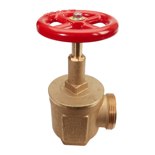 2 1/2" NPT(F) x 2 1/2" NST(M) Angle Hose Valve, Red