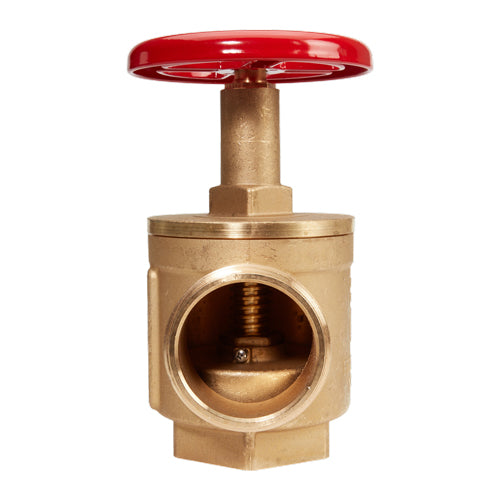 2 1/2" NPT(F) x 2 1/2" NST(M) Angle Hose Valve, Red