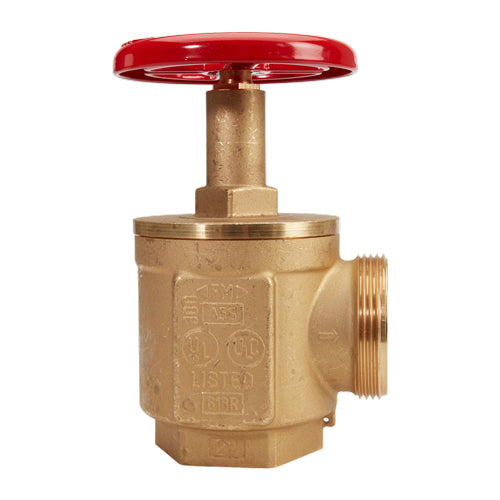 2 1/2" NPT(F) x 2 1/2" NST(M) Angle Hose Valve, Red
