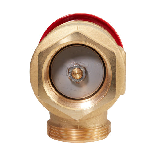 2 1/2" NPT(F) x 2 1/2" NST(M) Angle Hose Valve, Red