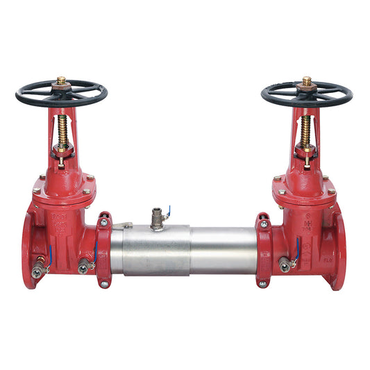 Watts 6" 757 Double Check Valve Assembly Backflow Preventer, OSY Shutoff Valves, Flanged Inlet x Grooved Outlet