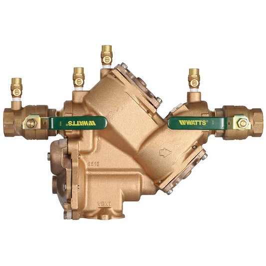 Watts 1 1/2" LF909M1-QT Reduced Pressure Zone Assembly, Lead-Free, Quarter Turn Shutoff Valves