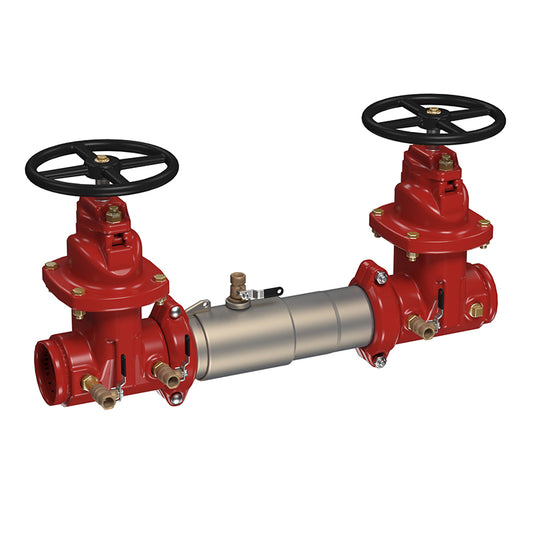 Watts 3" 757 Double Check Valve Assembly Backflow Preventer, NRS Shutoff Valves, Grooved Inlet x Grooved Outlet