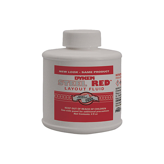 Dykem Steel Red™ Layout Fluid, 4 oz Brush-in-Cap, 12/Case