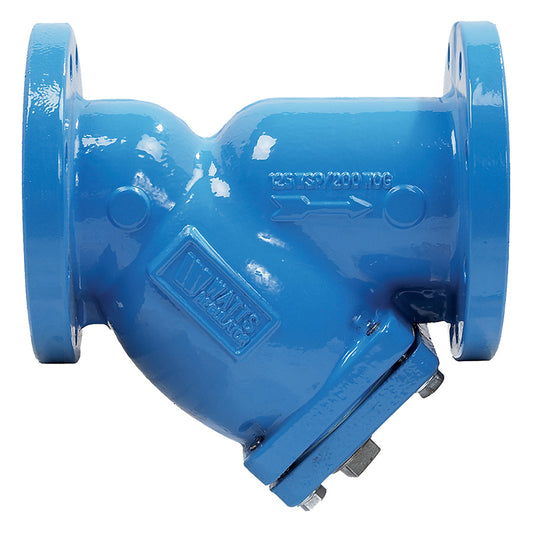 Watts 12" Cast Iron Wye Pattern Strainer, Flange, Tapped Retainer Cap, Closure Plug, Epoxy Coated
