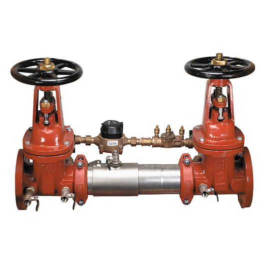 Watts 3" 757DCDA Double Check Detector Assembly Backflow Preventer, Domestic OSY Shutoff Valves, Cubic Feet Meter