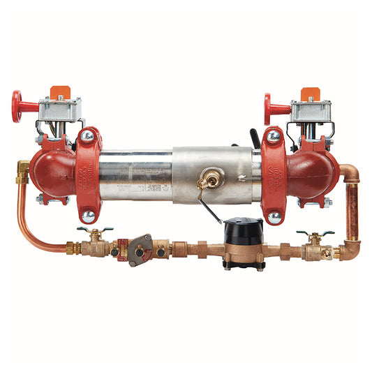 Watts 8" 757DCDA Double Check Detector Assembly Backflow Preventer, UL/FM Butterfly Valve Shutoffs, Cubic Feet Meter, N Pattern
