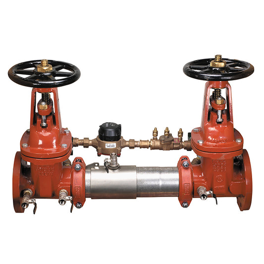 Watts 2 1/2" 757DCDA Double Check Detector Assembly Backflow Preventer, OSY Shutoff Valves, Gallons/Minute Meter