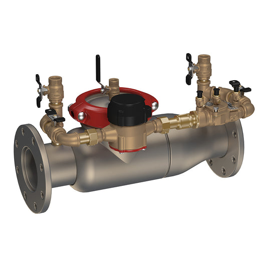 Watts 6" 774DCDA Double Check Detector Assembly Backflow Preventer, No Shutoff, Gallons/Minute Meter, Short Lay Length