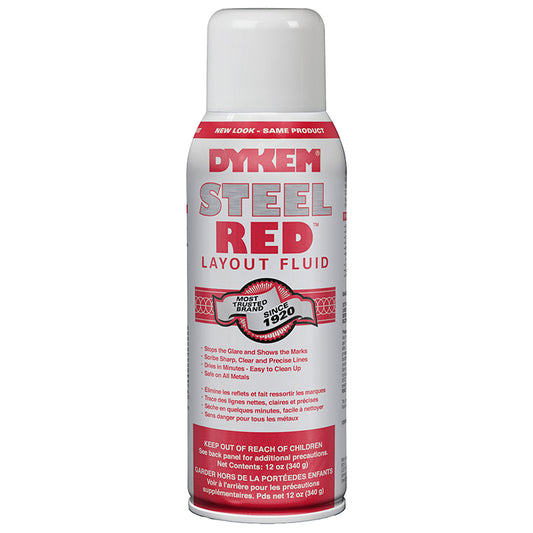 Dykem Steel Red™ Layout Fluid, 16 oz Aerosol, 12/Case